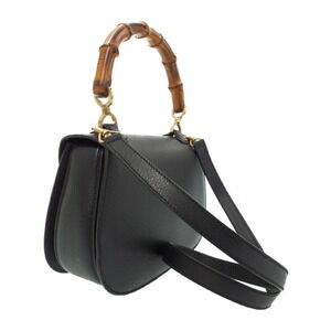 Gucci Handle Top Bamboo Bag Shoulder Handbag Leather